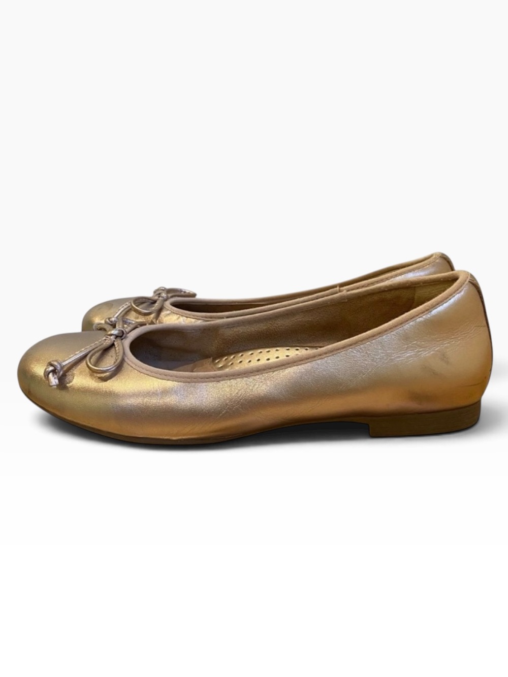 Earth Shoes Allegro Rose Gold ballerinas Relief Pod ballet flats slip metallic 6